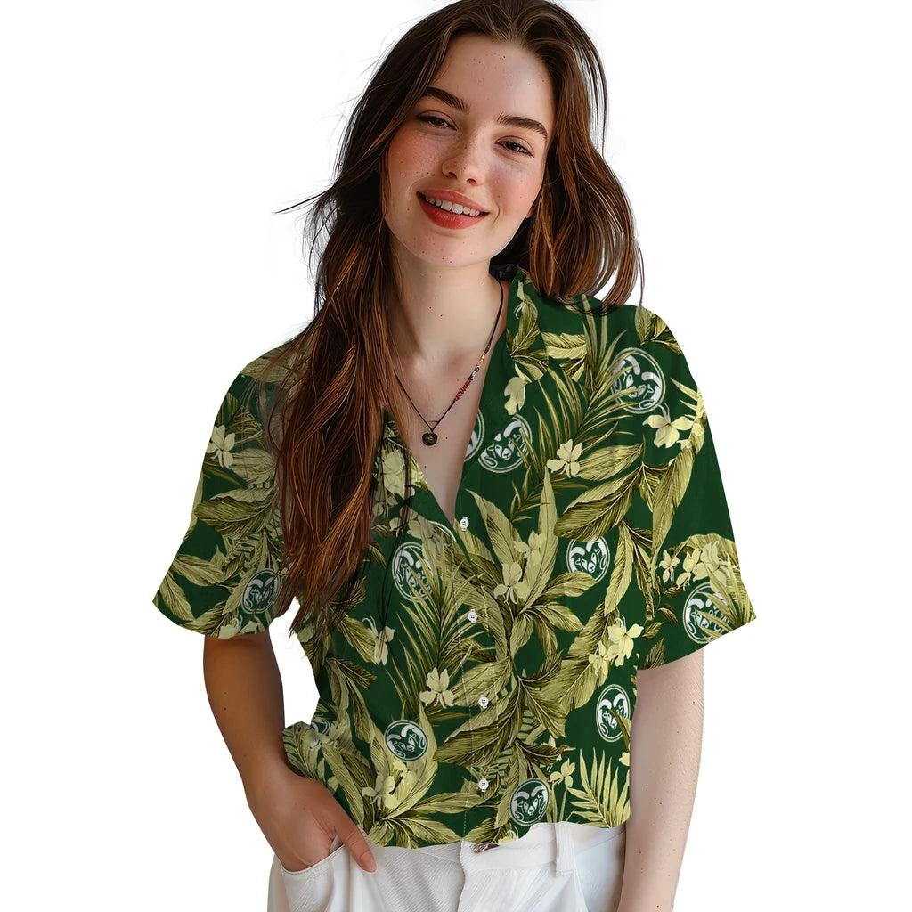 Colorado State Rams Hawaiian Shirt - Palm Leaves | Moonbestprint