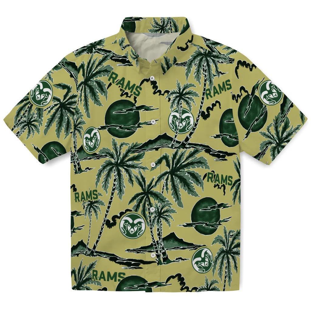 Colorado State Rams Hawaiian Shirt - Palm Sunset | Moonbestprint