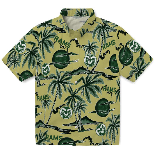 Colorado State Rams Hawaiian Shirt - Palm Sunset | Moonbestprint
