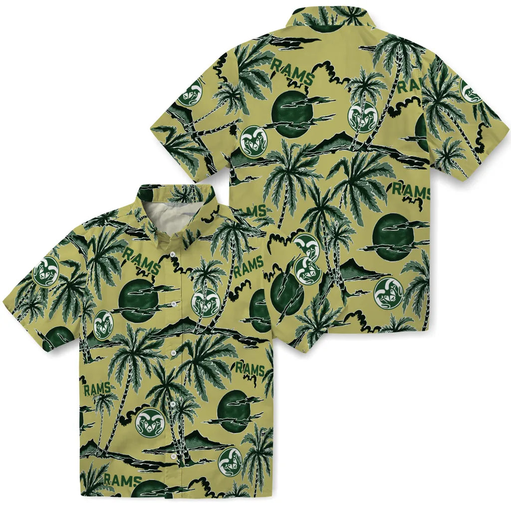 Colorado State Rams Hawaiian Shirt - Palm Sunset | Moonbestprint
