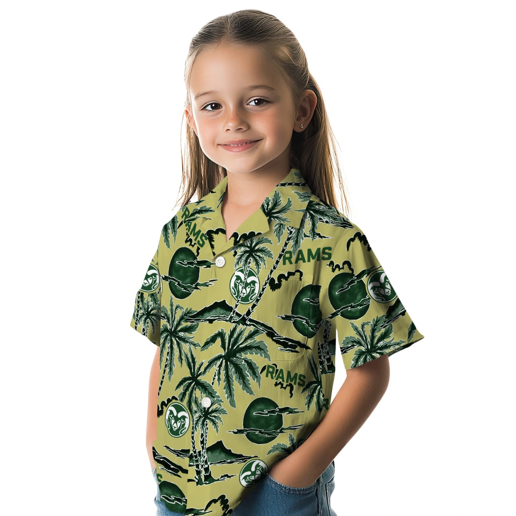 Colorado State Rams Hawaiian Shirt - Palm Sunset | Moonbestprint