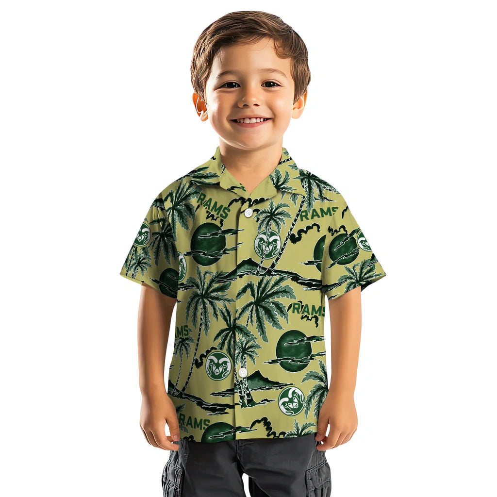 Colorado State Rams Hawaiian Shirt - Palm Sunset | Moonbestprint