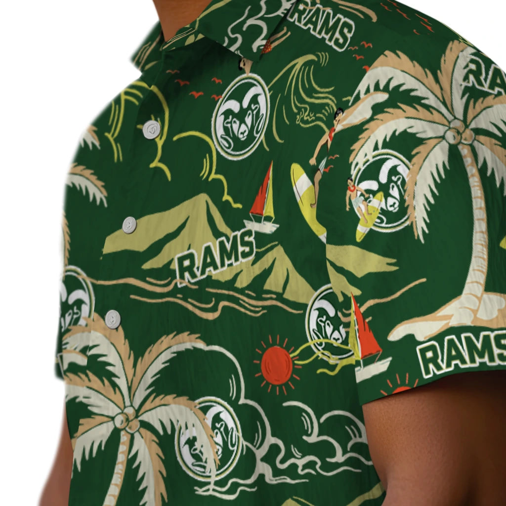 Colorado State Rams Hawaiian Shirt - Palm Tree Island | Moonbestprint