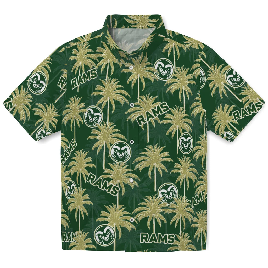 Colorado State Rams Hawaiian Shirt - Palm Tree Motif | Moonbestprint