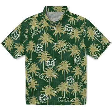 Colorado State Rams Hawaiian Shirt - Palm Tree Motif | Moonbestprint