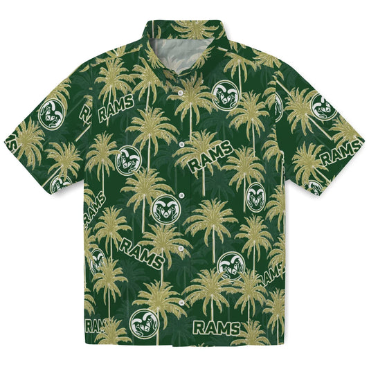 Colorado State Rams Hawaiian Shirt - Palm Tree Motif | Moonbestprint
