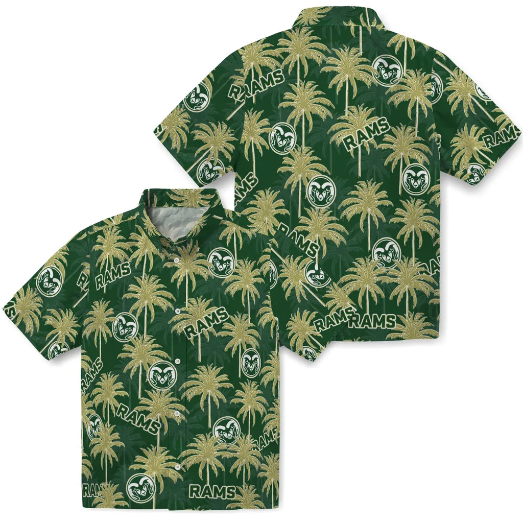Colorado State Rams Hawaiian Shirt - Palm Tree Motif | Moonbestprint
