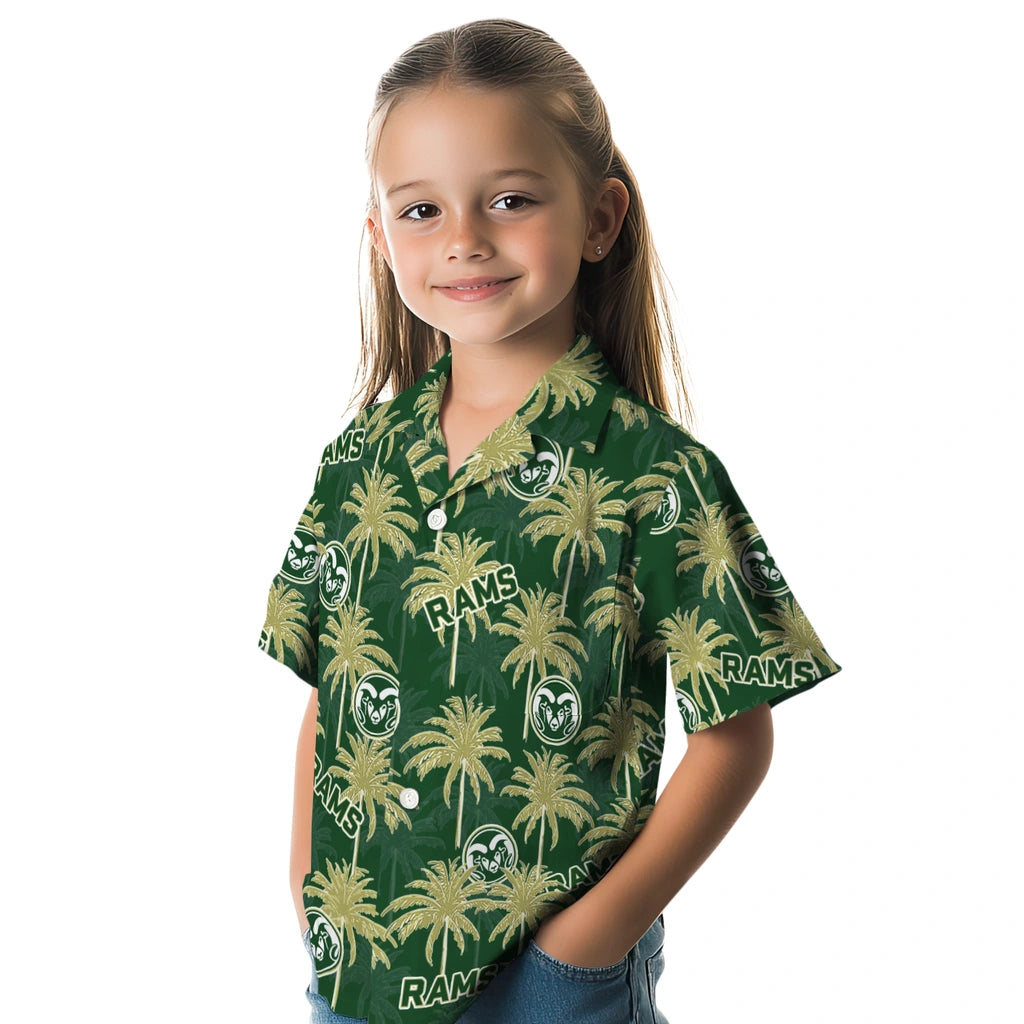 Colorado State Rams Hawaiian Shirt - Palm Tree Motif | Moonbestprint