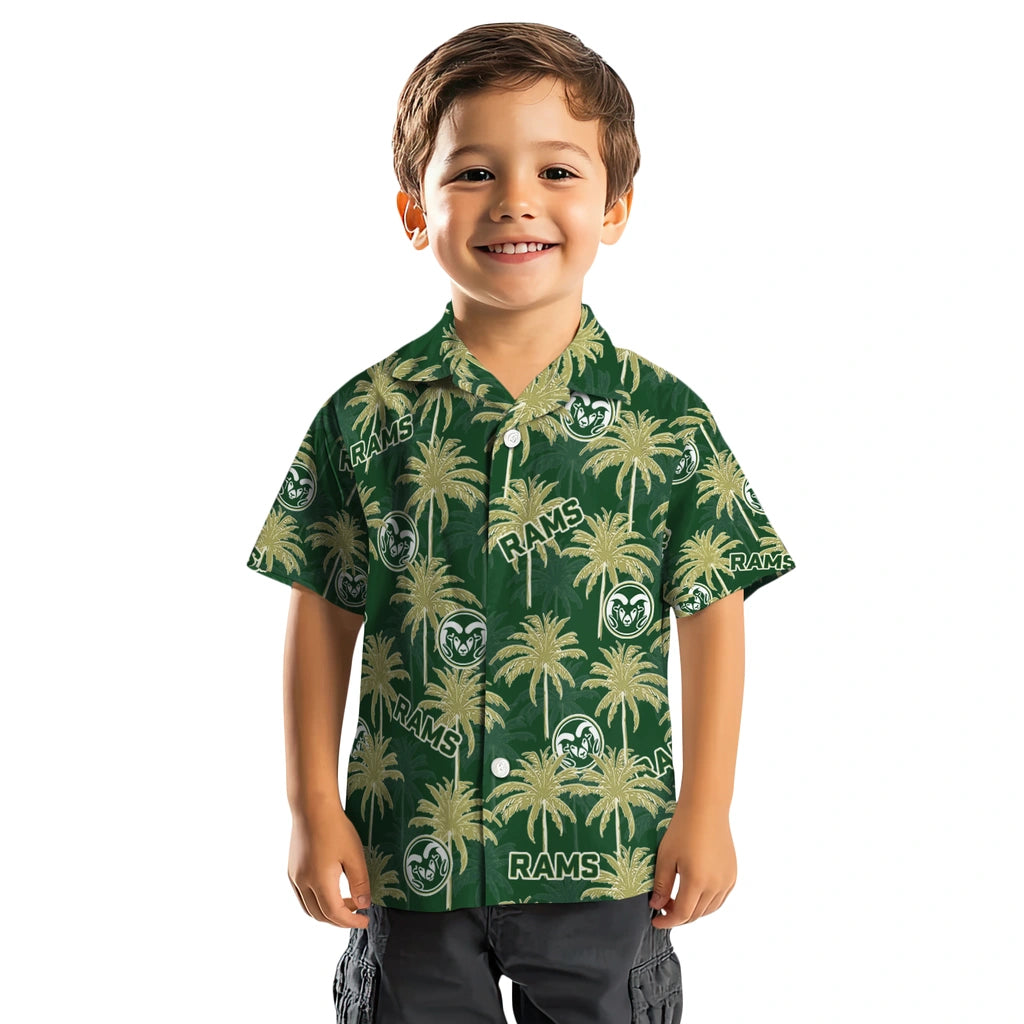 Colorado State Rams Hawaiian Shirt - Palm Tree Motif | Moonbestprint