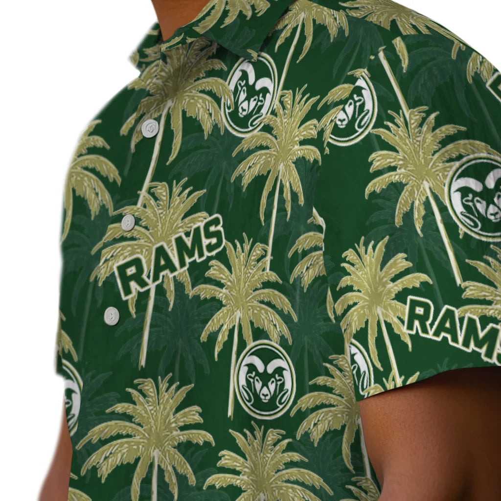 Colorado State Rams Hawaiian Shirt - Palm Tree Motif | Moonbestprint