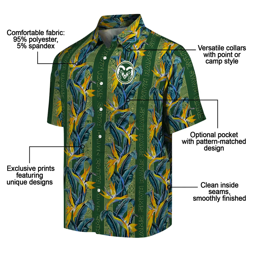 Colorado State Rams Hawaiian Shirt - Paradise Vines | Moonbestprint
