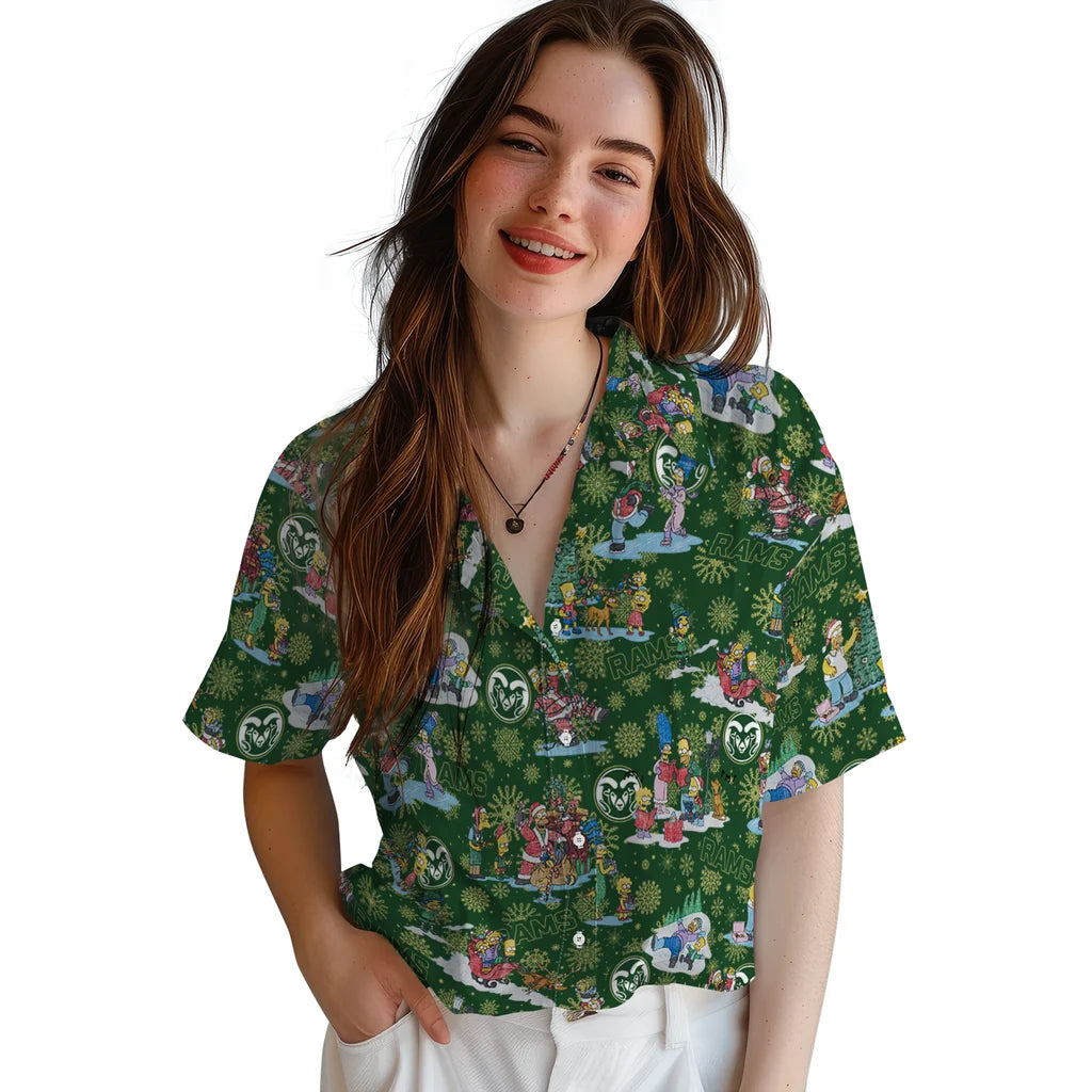 Colorado State Rams Hawaiian Shirt - Simpsons Christmas | Moonbestprint