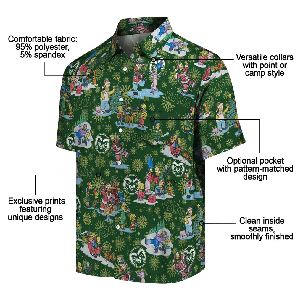 Colorado State Rams Hawaiian Shirt - Simpsons Christmas | Moonbestprint
