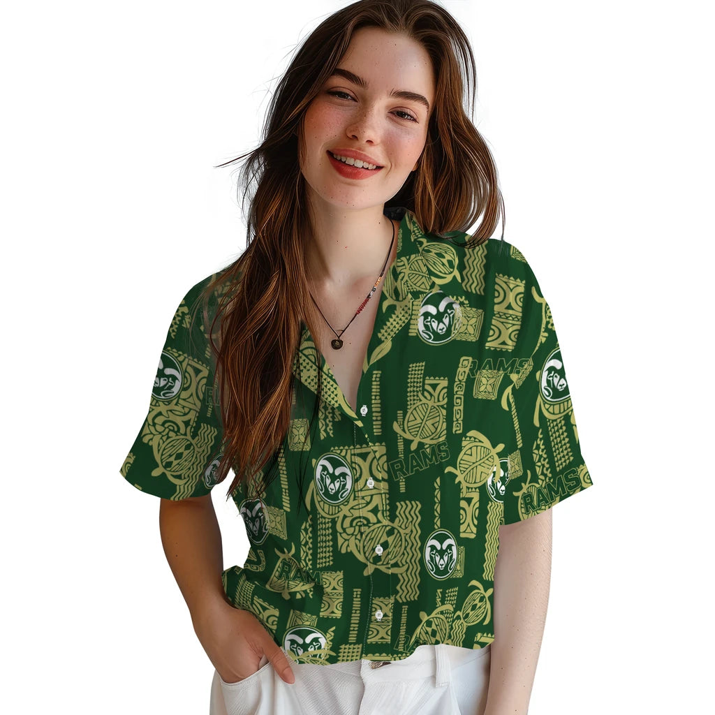 Colorado State Rams Hawaiian Shirt - Turtle Lines | Moonbestprint