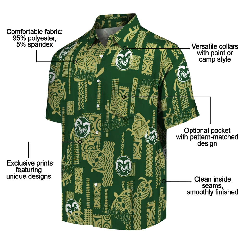 Colorado State Rams Hawaiian Shirt - Turtle Lines | Moonbestprint