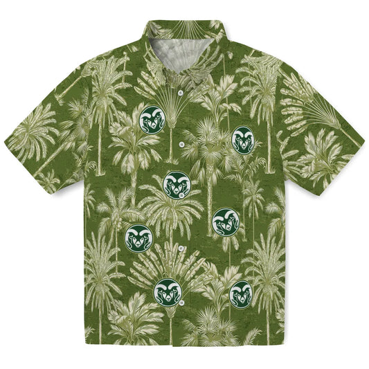 Colorado State Rams Hawaiian Shirt - Vintage Palm Tree | Moonbestprint