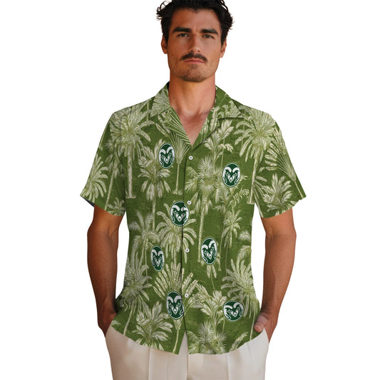Colorado State Rams Hawaiian Shirt - Vintage Palm Tree | Moonbestprint