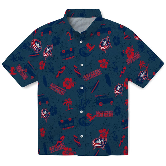 Columbus Blue Jackets Hawaiian Shirt - Beach Vibe | Moonbestprint