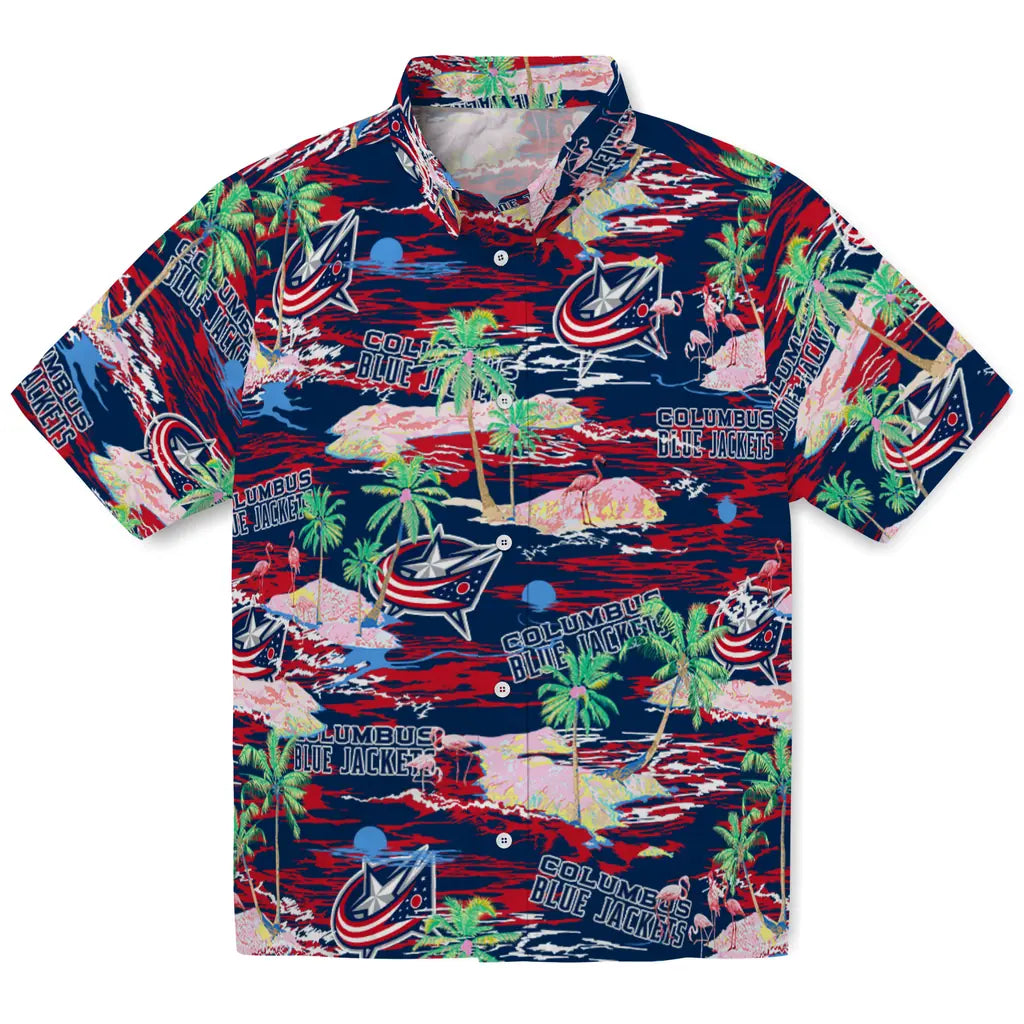Columbus Blue Jackets Flamingo Retreat 2026 Hawaiian Shirt – Moonbestprint