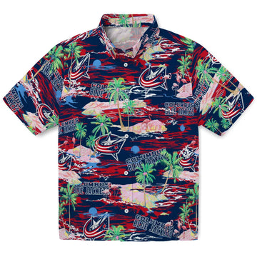 Columbus Blue Jackets Flamingo Retreat 2026 Hawaiian Shirt – Moonbestprint