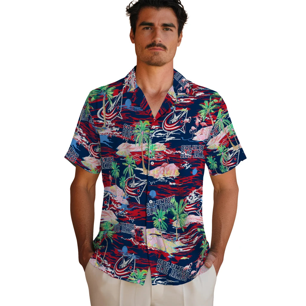 Columbus Blue Jackets Flamingo Retreat 2026 Hawaiian Shirt – Moonbestprint