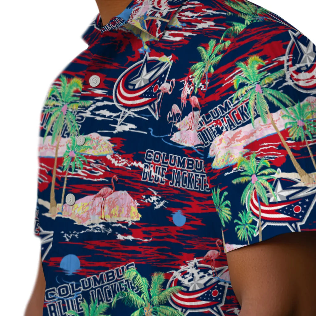 Columbus Blue Jackets Flamingo Retreat 2026 Hawaiian Shirt – Moonbestprint