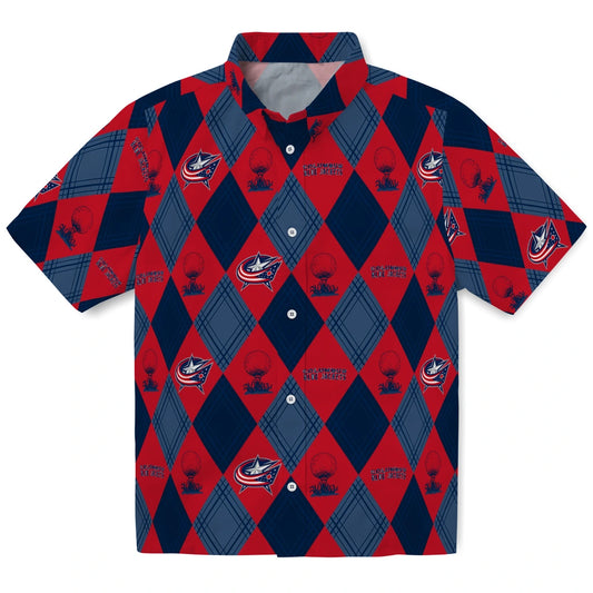 Columbus Blue Jackets Hawaiian Shirt - Golfing Plaid | Moonbestprint