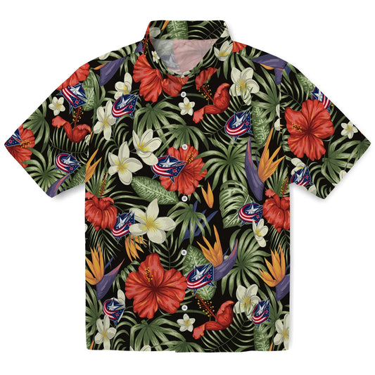 Columbus Blue Jackets Hawaiian Shirt - Hawaii Floral Hibiscus | Moonbestprint