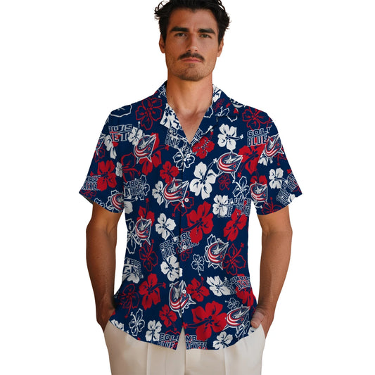 Columbus Blue Jackets Hibiscus Bloom Hawaiian Shirt – Moonbestprint