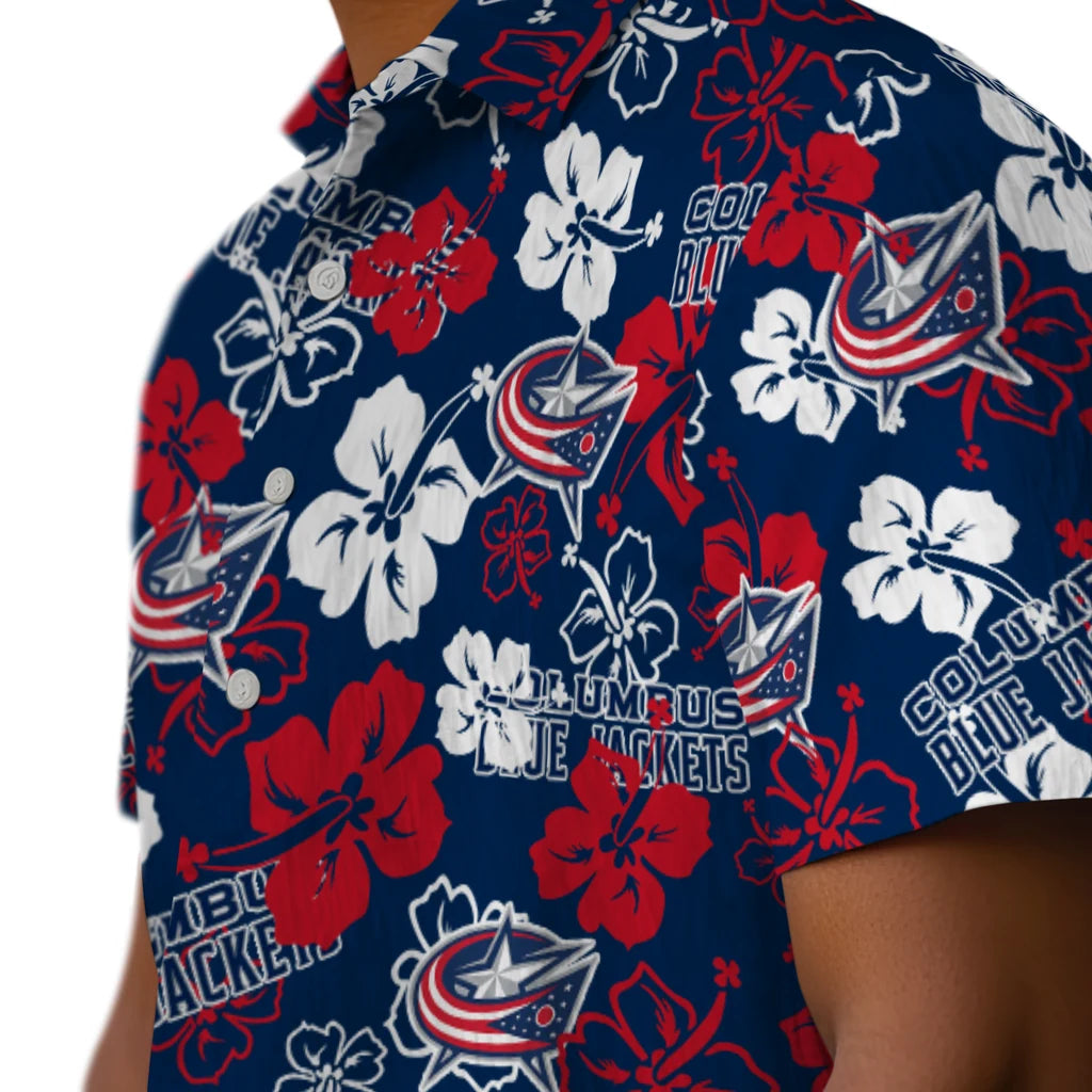 Columbus Blue Jackets Hibiscus Bloom Hawaiian Shirt – Moonbestprint