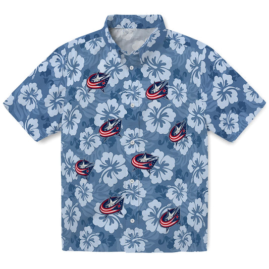 Columbus Blue Jackets Hawaiian Shirt - Hibiscus Cluster | Moonbestprint