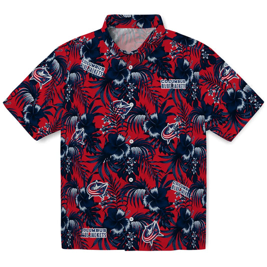 Columbus Blue Jackets Hawaiian Shirt - Hibiscus Exotic | Moonbestprint