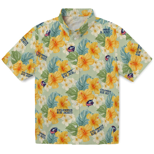 Columbus Blue Jackets Hawaiian Shirt - Hibiscus Mood | Moonbestprint