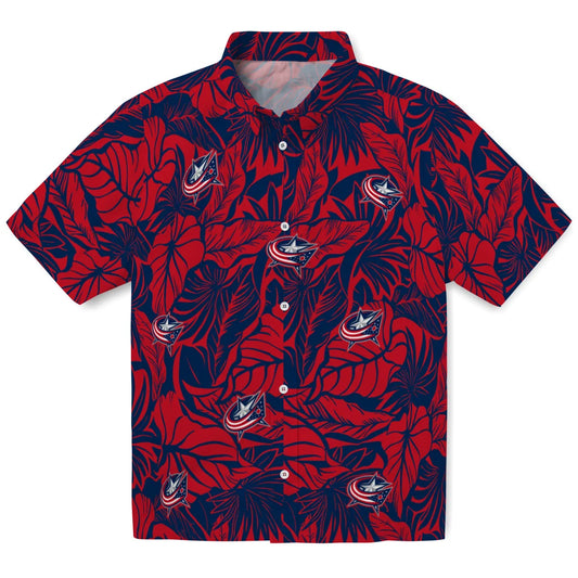 Columbus Blue Jackets Hawaiian Shirt - Monstera Layer | Moonbestprint
