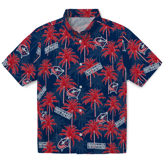 Columbus Blue Jackets Hawaiian Shirt - Palm Tree Motif | Moonbestprint