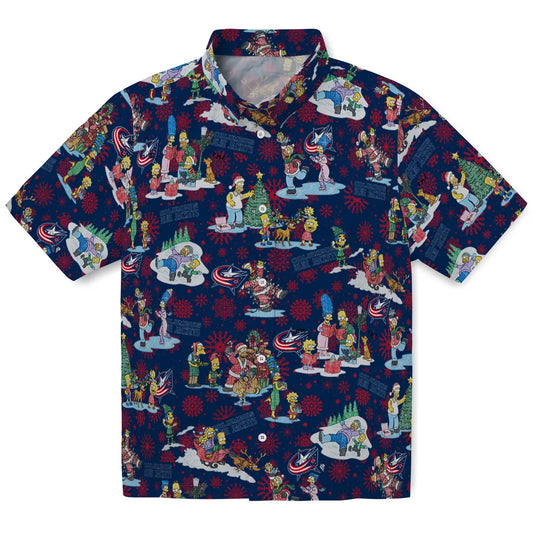 Columbus Blue Jackets Hawaiian Shirt - Simpsons Christmas | Moonbestprint