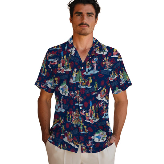 Columbus Blue Jackets Hawaiian Shirt - Simpsons Christmas | Moonbestprint