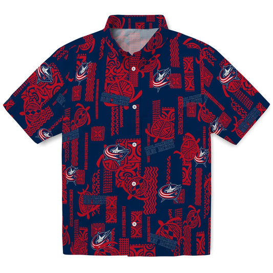 Columbus Blue Jackets Hawaiian Shirt - Turtle Lines | Moonbestprint