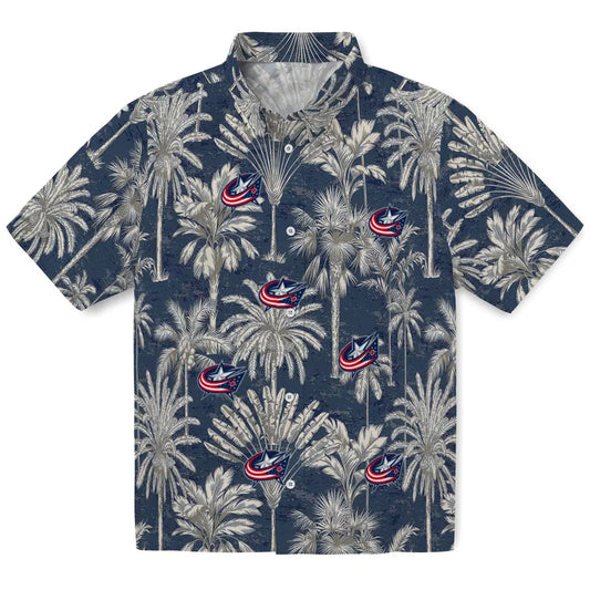 Columbus Blue Jackets Hawaiian Shirt - Vintage Palm Tree | Moonbestprint