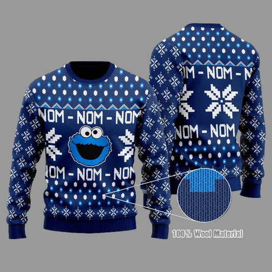 Cookie Monster Nom-Nom-Nom Christmas Sweater ? Usalast