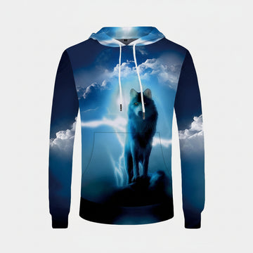 Cool Custom Hoodie Kyku Wolf Hoodie Men Lightning Mens Clothing Cloud Pocket Animal Hoddie Sweater Big Size 3D Hoodie Hooded Hip Hop Casual Art242 Hoodies For Men And Women ? Usalast