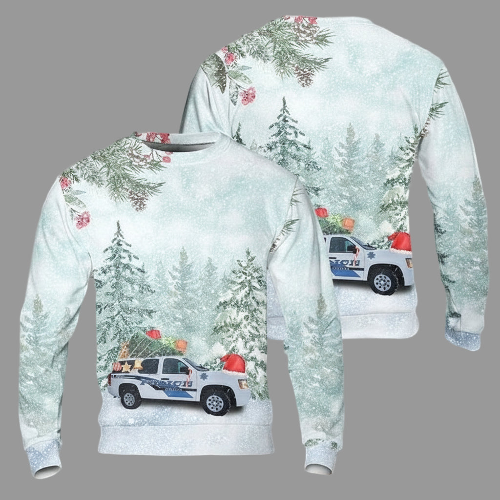 Cordova Police Department Alaska Christmas AOP Sweater ? Usalast