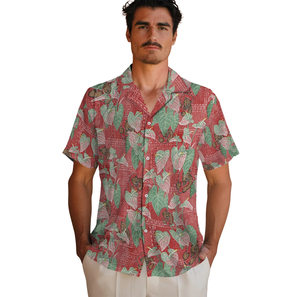 Cornell Big Red Hawaiian Shirt - Anthurium Overlay | Moonbestprint