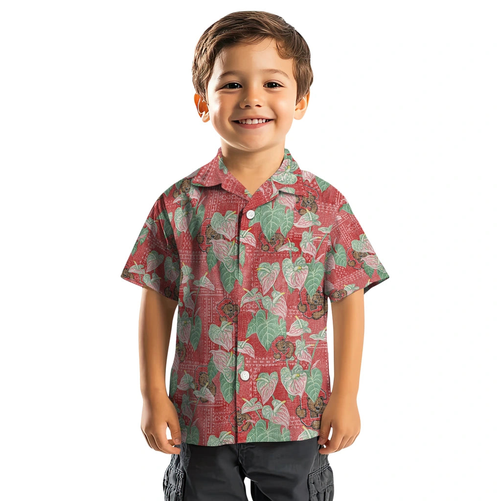 Cornell Big Red Hawaiian Shirt - Anthurium Overlay | Moonbestprint