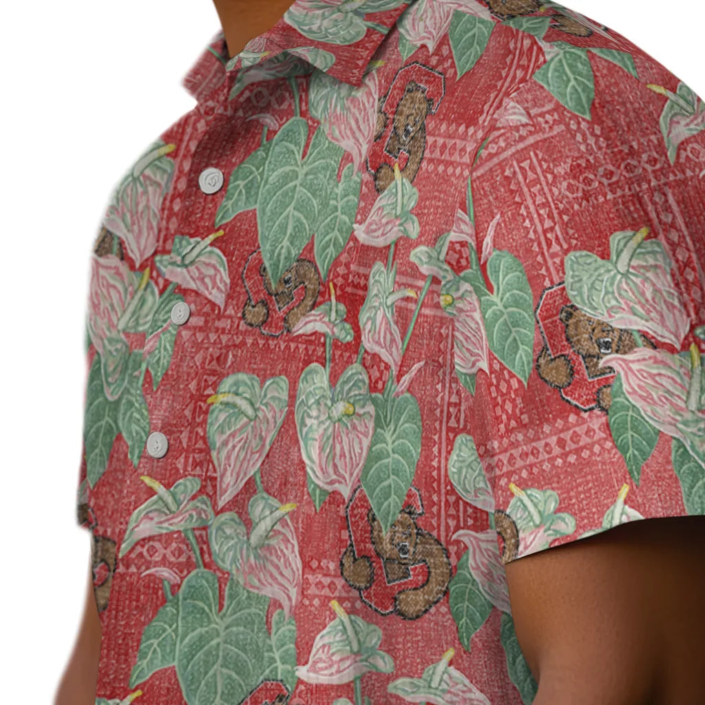 Cornell Big Red Hawaiian Shirt - Anthurium Overlay | Moonbestprint