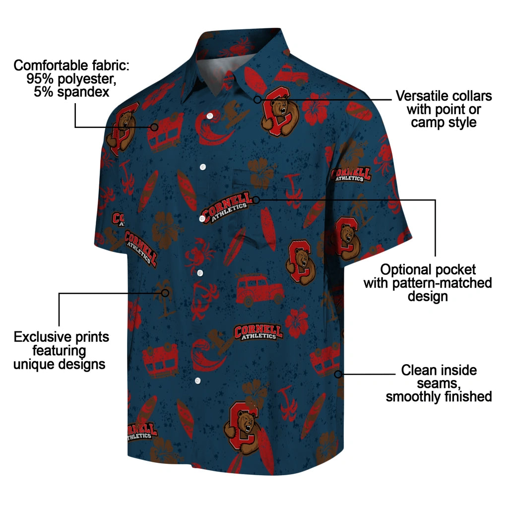 Cornell Big Red Hawaiian Shirt - Beach Vibe | Moonbestprint
