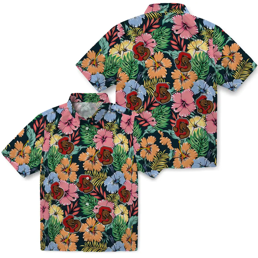 Cornell Big Red Hawaiian Shirt - Brilliant Hibiscus Garden | Moonbestprint
