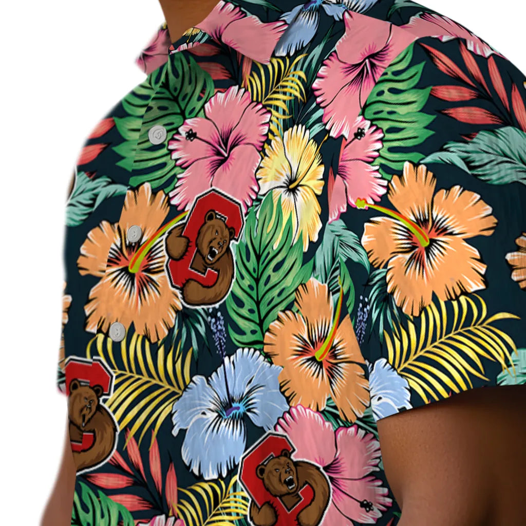 Cornell Big Red Hawaiian Shirt - Brilliant Hibiscus Garden | Moonbestprint