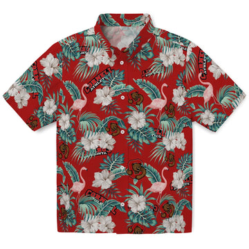 Cornell Big Red Hawaiian Shirt - Flamingo and Hibiscus | Moonbestprint
