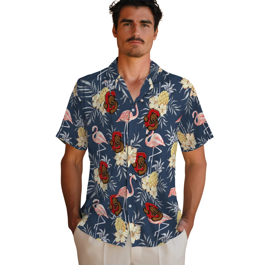 Cornell Big Red Hawaiian Shirt - Flamingo Hibiscus | Moonbestprint